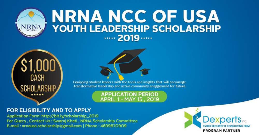 Deadline Approaching: NRNA USA Youth Leadership Scholarship Applications, May 15